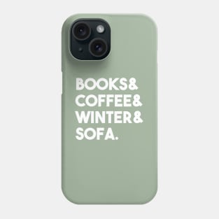 Books coffee winter sofa Phone Case