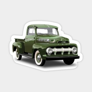 1952 Ford F100 Pickup Truck Green Magnet