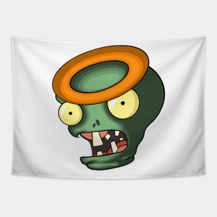 Green Zombie Face Tapestry