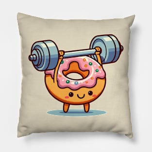 cute Doughnut barbell lift Pillow