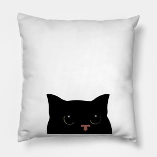 Peeking cute black cat Pillow