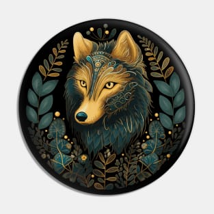 Cottagecore Aesthetic Wolf Pin