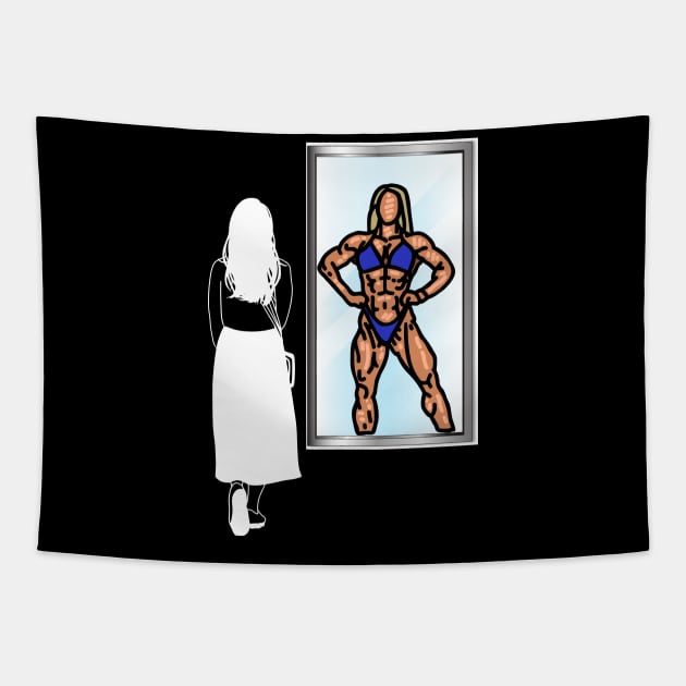 Becoming A Bodybuilder (Female Edition) Tapestry by Statement-Designs