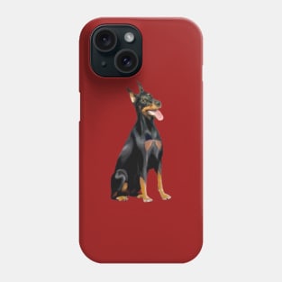 A Black and Tan Doberman Pinscher - Just the dog. Phone Case