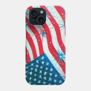 American Flag with fireworks Phone Case
