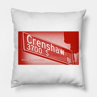 Crenshaw Boulevard (Red), Los Angeles, California by Mistah Wilson Pillow