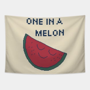 One In A Melon. 8Bit Pixel Art. One in a million. Tapestry