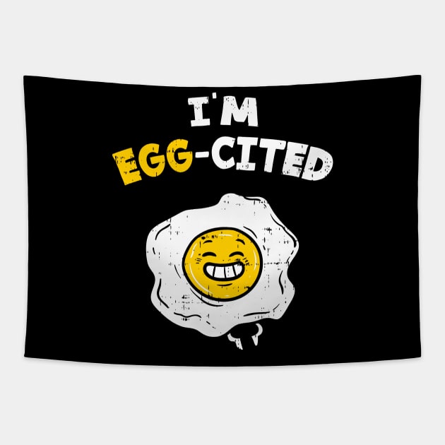 Egg-cited T-Shirt Easter egg hunt Bunny Sunday Jesus Gift Tapestry by biNutz