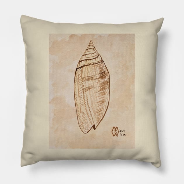 Lettered Olive Shell Pillow by Matt Starr Fine Art