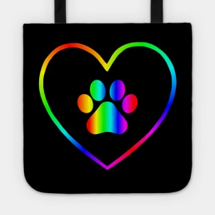 Rainbow Paw Heart Tote