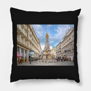 Plague Column or the Holy Trinity Column in Vienna, Austria Pillow