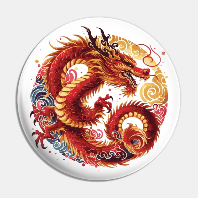 Chinese Lunar New Year Dragon Pin by Heartsake