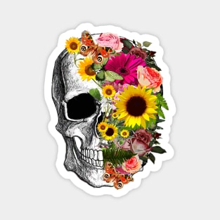 Tribe Skull With sunflowers Magnet