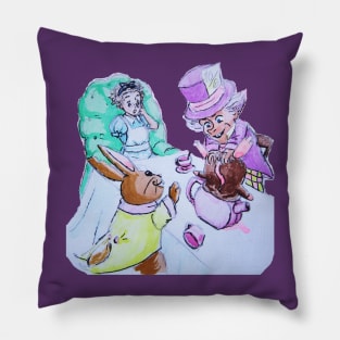 Alice at the Mad Hatter&#39;s Tea Party Pillow
