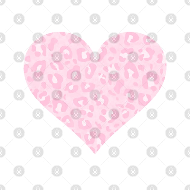 Pastel Pink and White Leopard Print Heart by bumblefuzzies