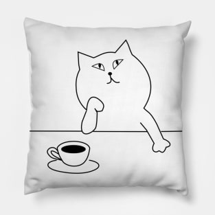 Cat and coffee Pillow