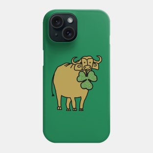 Gold Ox with Shamrock for St Patricks Day Phone Case