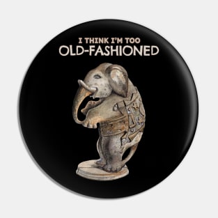 Vintage Wooden Elephant Handicraft Pin