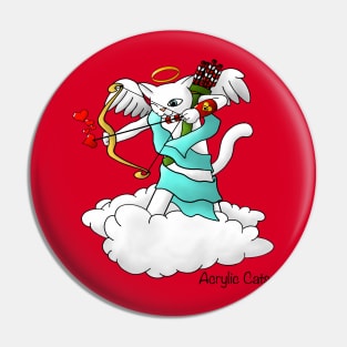 Valentine's Day Snow White Cupid Cat Pin