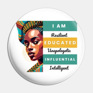 I Am Black Woman Afrocentric Pin