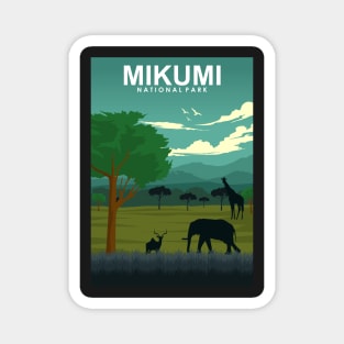 Mikumi National Park Tanzania Travel Poster Magnet