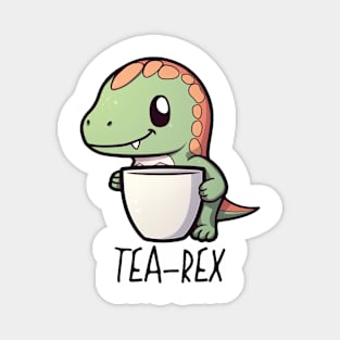 Cute Funny "Tea-Rex" Dinosaur Drawing Magnet