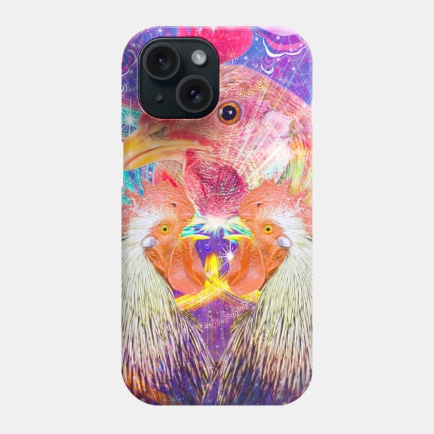 EDM Trippy Chicken Rave Phone Case by Random Galaxy