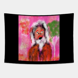 watercolor abnormal spirit world with Santa Claus Tapestry