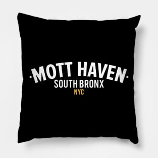 Mott Haven Bronx NYC- Modern Minimalistic Typography Pillow