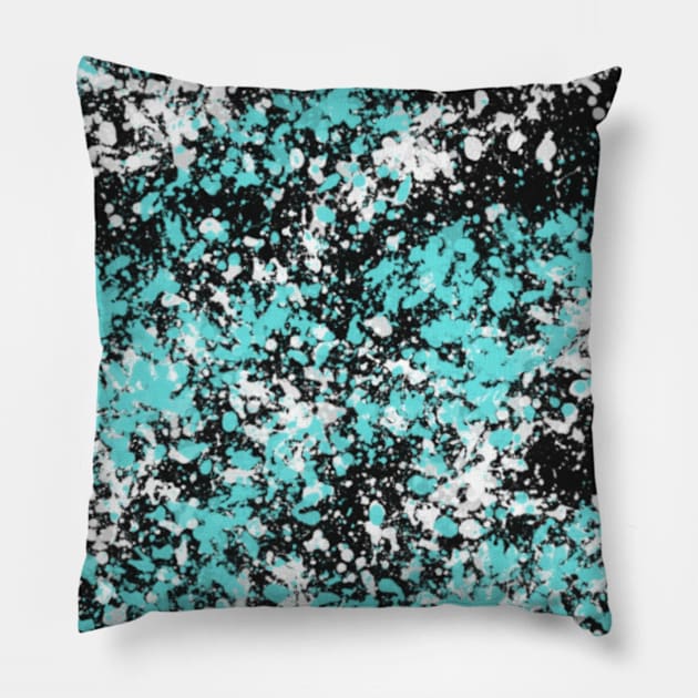 Abstract Paint Splatter (Blue) Pillow by inatorinator