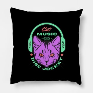 Cat Music Disc Jockey Pillow