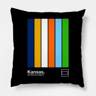 Kansas State Flag  // Original Minimalist Artwork Poster Design Pillow