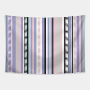 Serape Stripe in Pastels, Black, & White Tapestry