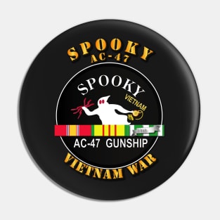 Spooky AC - 47 - Vietnam War w SVC Ribbons Pin