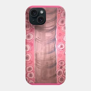 Abstract trunk with Japanese cherry flowers. Original painting. Phone Case