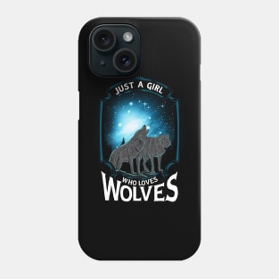 Cute Just A Girl Who Loves Wolves Lone Wolf Phone Case