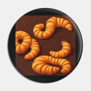 Croissant Worms Painting Pin