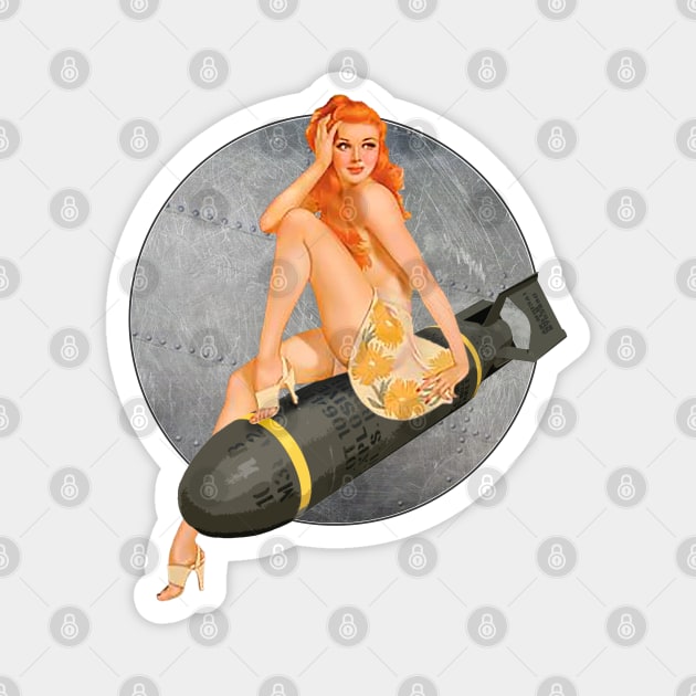 Pin-up blonde bombs WWII 40s Magnet by Jose Luiz Filho