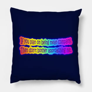 Neon Rainbow Personal Space Quote Pillow