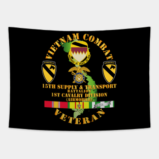 Vietnam Combat Cavalry Veteran w 15th Supply & Transport Bn - 1st Cav Div Tapestry