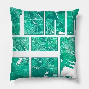 Tianjin, China City Map Typography - Watercolor Pillow