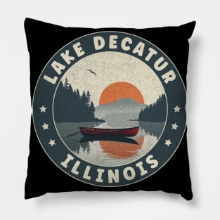 Lake Decatur Illinois Sunset Pillow