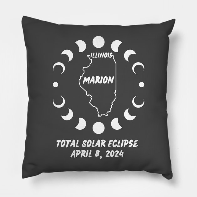 Illinois Total Solar Eclipse 2024 Pillow by Total Solar Eclipse