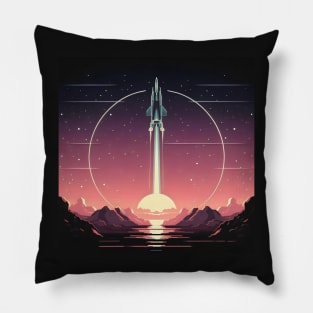 Sci fi rocket art Pillow