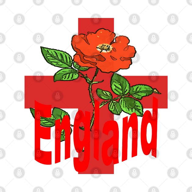 St George Flag With English Rose For England Fans by taiche