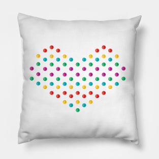 Rainbow Vintage Penny Candy Dots Pillow