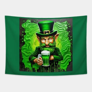 St. Patrick's Day Leprechaun Drinking Green Beer Tapestry