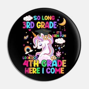 So Long 3rd Grade Graduation Class 2024 Unicorn Girls Pin