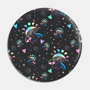 Moon & Mushroom Pattern Pin