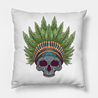 Skull leaf indian Pillow